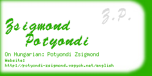 zsigmond potyondi business card